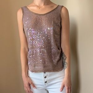 Classic Evening Sequin Tank Top